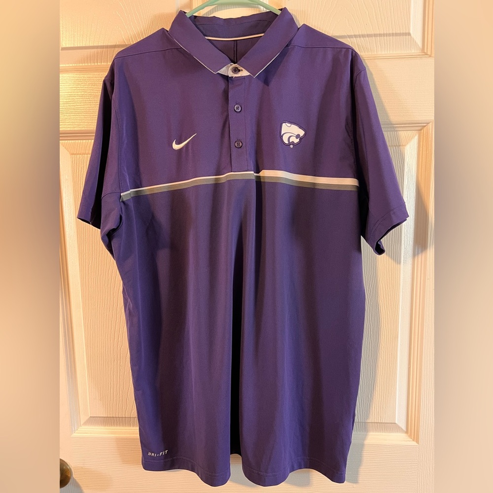 Nike Purple Polo Shirt with Stripe Detail